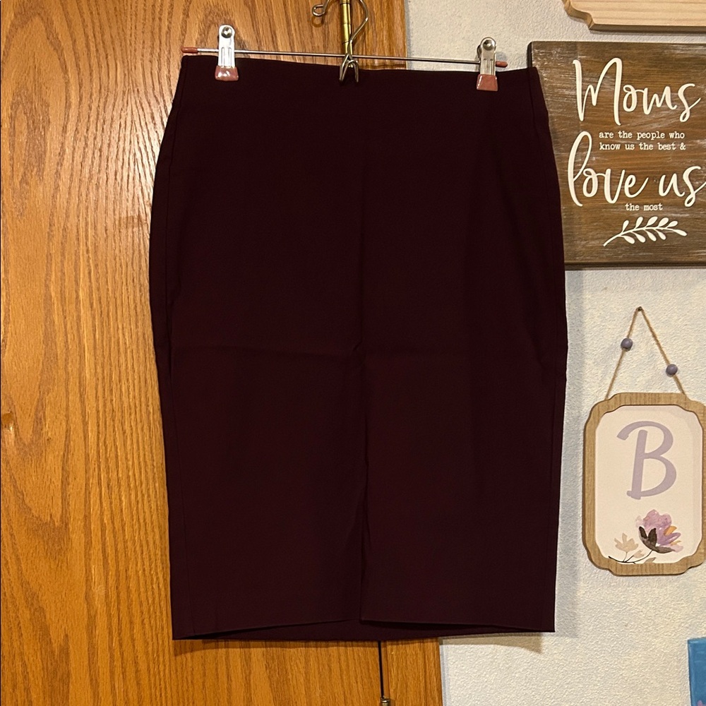 Elle Burgundy Pencil Skirt - Size Small